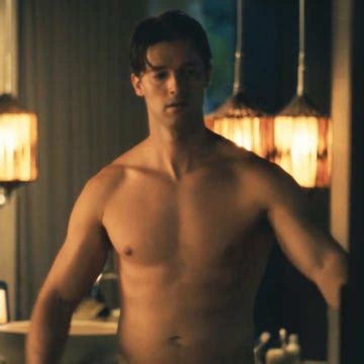 Patrick Schwarzenegger shirtless on the beach