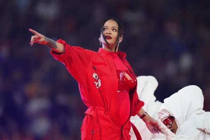 Rihanna performs during the halftime show at the NFL Super Bowl 57 football game between the Kansas City Chiefs and the Philadelphia Eagles, in Glendale, ArizSuper Bowl Football, Glendale, United States - 12 Feb 2023