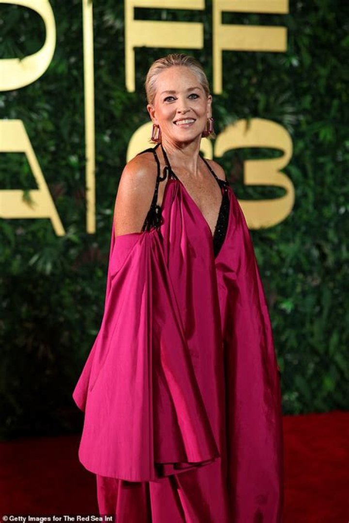 Sharon Stone On The Pink Carpet